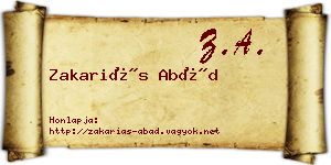 Zakariás Abád névjegykártya
